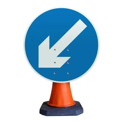 Keep Left Cone Sign