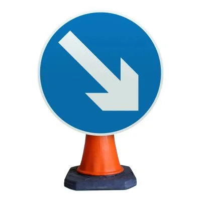 Keep Right Cone Sign