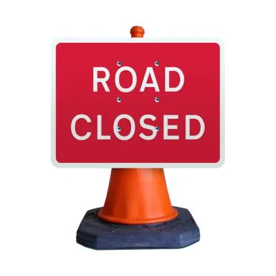 Road Closed Cone Sign