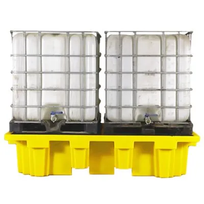 Double IBC Spill Containment Pallet - With Grid