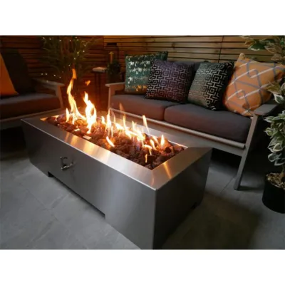 Premium Stainless Steel Rectangular Gas Fire Pit