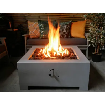 Zinc Square Gas Fire Pit
